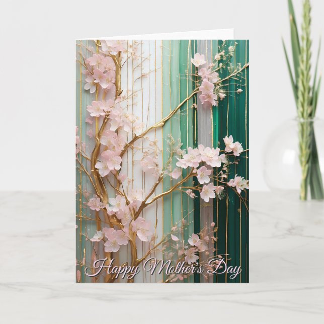 Tarjeta  Mother's Day Blooming Cherry Blossoms Wall  (Anverso)