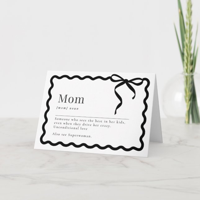 Tarjeta Mother's Day Card; Mom "Noun" (Anverso)