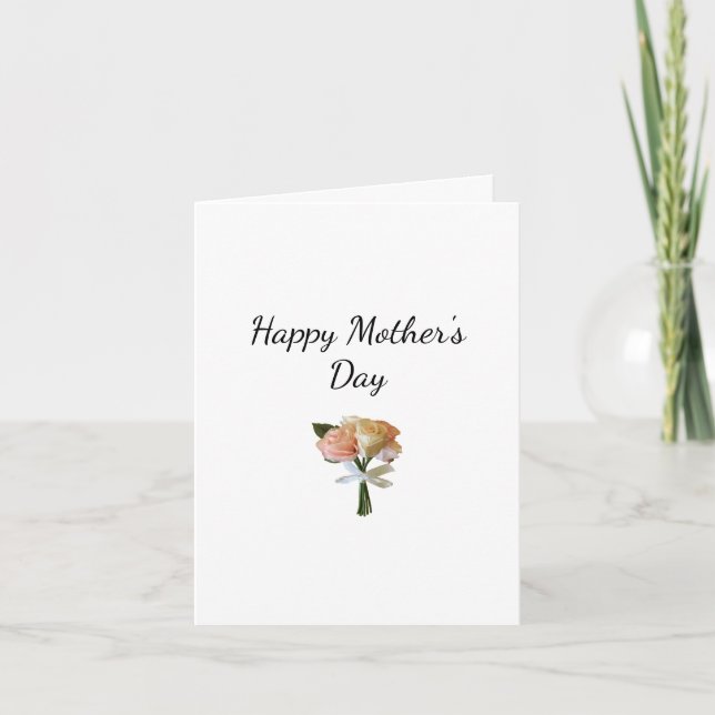 Tarjeta Mother's Day Elegant Botanical Pink Roses (Anverso)