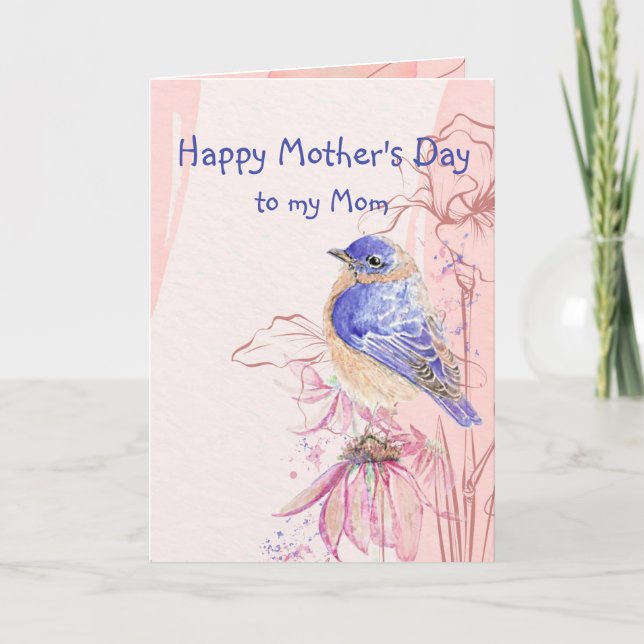 Tarjeta Mother's Day Mom Bible Scripture Bluebirds Flowers (Anverso)