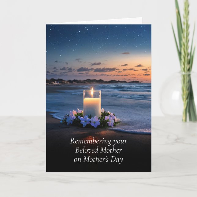 Tarjeta Mothers Day Mother in Remembrance Memorial Candle  (Anverso)