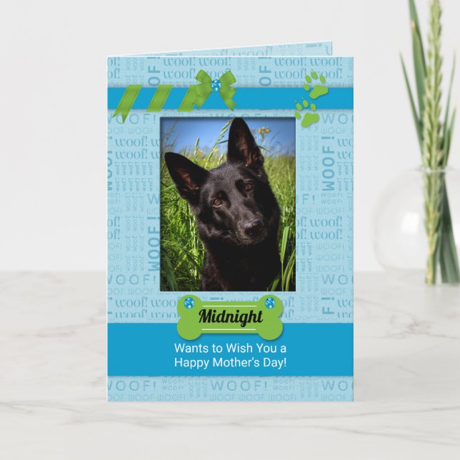 Tarjeta Mother's Day Photo Card from the Dog Blue (Anverso)