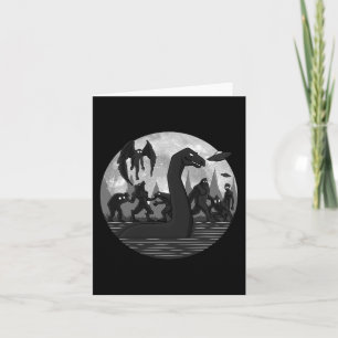 Tarjeta Mothman Bigfoot Loch Ness Monster Aliens UFO Fun C