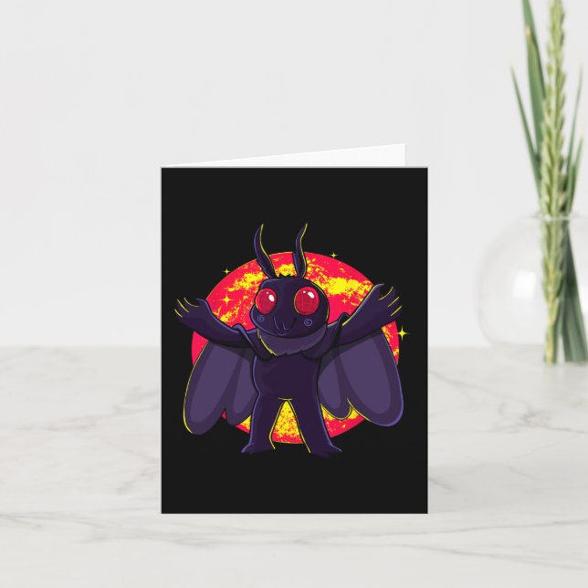 Tarjeta Mothman Cute Criaturas Cripticas Punto Agradable W (Anverso)