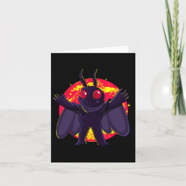 Tarjeta Mothman Cute Criaturas Cripticas Punto Agradable W (Anverso)