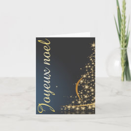 Tarjeta Motif de Noël bleu avec arbre de Noël doré