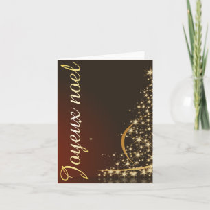 Tarjeta Motif de Noël rouge avec arbre de Noël doré
