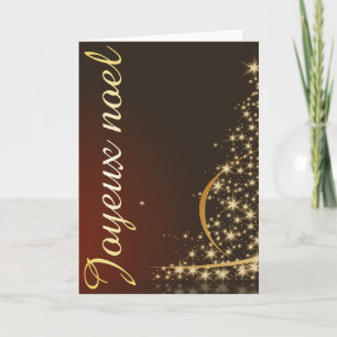 Tarjeta Motif de Noël rouge avec arbre de Noël doré
