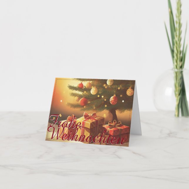 Tarjeta Motiv, mit Geschenken unterm Weihnachtsbaum 37016 (Anverso)