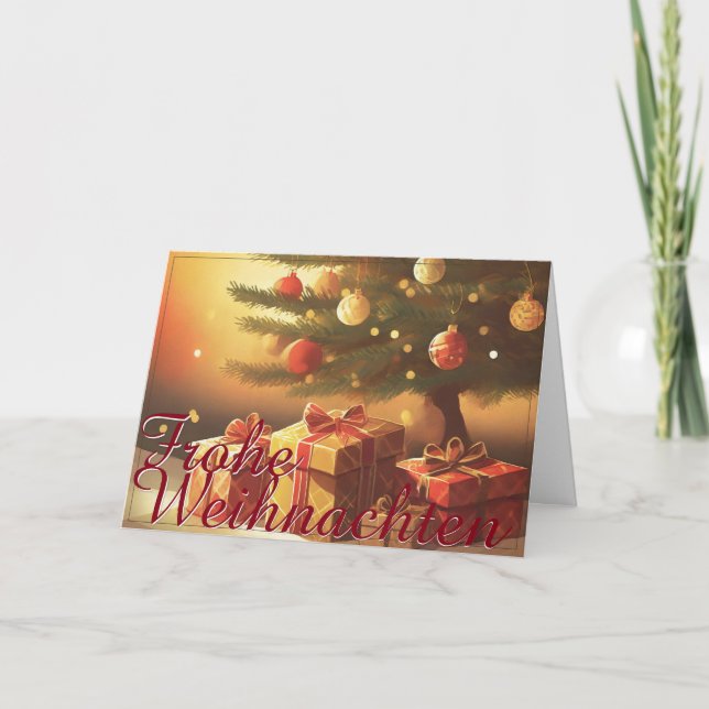 Tarjeta Motiv, mit Geschenken unterm Weihnachtsbaum 37016 (Anverso)