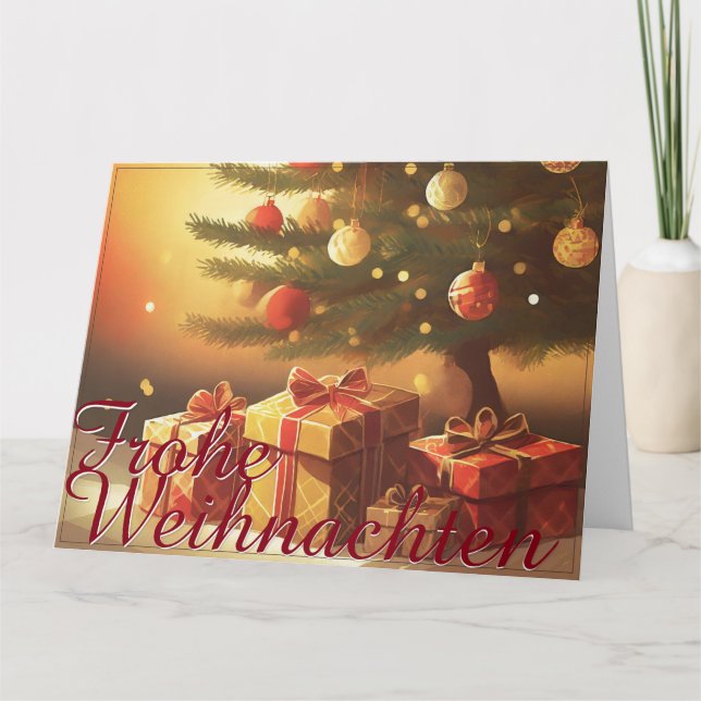 Tarjeta Motiv, mit Geschenken unterm Weihnachtsbaum 37016 (Anverso)