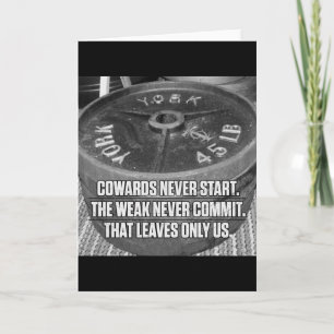 Tarjeta Motivación de entrenamiento de gimnasio de constru