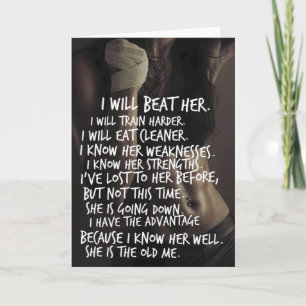 Tarjeta Motivación de entrenamiento de las mujeres, yo me