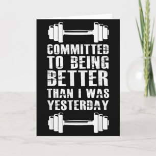 Tarjeta Motivación de Fitness para Hombres Mujeres con Dec