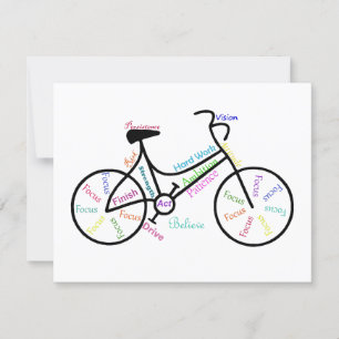 Tarjeta Motivación de la bicicleta, la bicicleta, el cicli