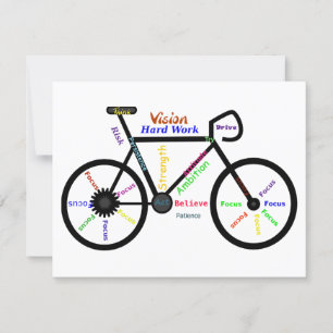 Tarjeta Motivación de la bicicleta, la bicicleta, el cicli