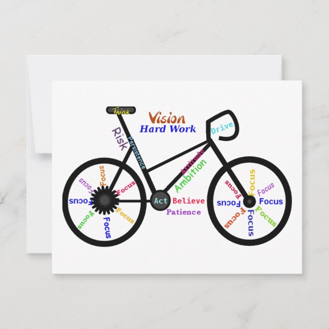 Tarjeta Motivación de la bicicleta, la bicicleta, el cicli (Anverso)