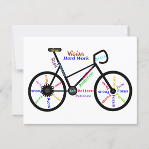 Tarjeta Motivación de la bicicleta, la bicicleta, el cicli