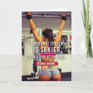 Tarjeta Motivación del entrenamiento de gimnasio femenino