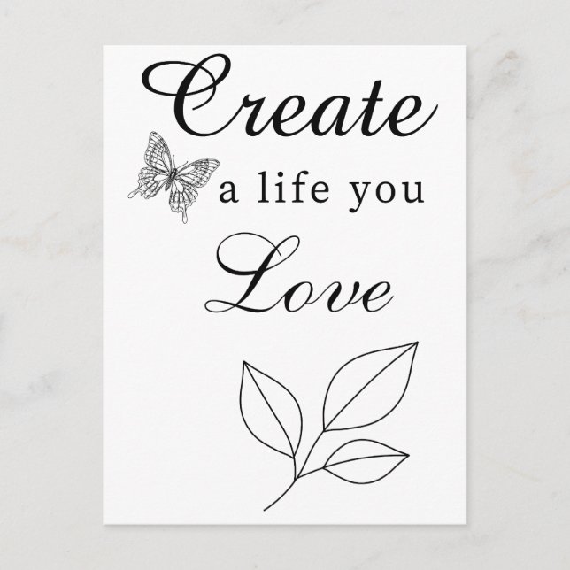 Tarjeta Motivacional Crea una Vida que Amas (Anverso)