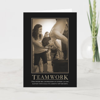 Tarjeta motivadora de trabajo en equipo