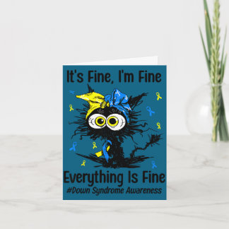 Tarjeta Motivational down syndrome awareness cat t21