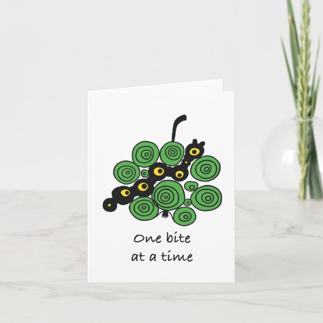 Tarjeta Motivational Greeting Card "One bite at a time" (Anverso)