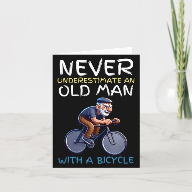 Tarjeta Motivational Old Man Bicycle Quote - Funny Cycling (Anverso)