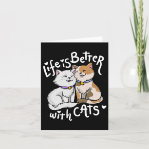Tarjeta Motivo de Día de San Valentín para Amante de Gatos