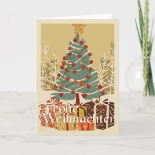 Tarjeta Motivo de Navidad, con regalos debajo del árbol de