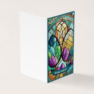 Tarjeta Motivo de Pascua de dibujos animados coloridos con