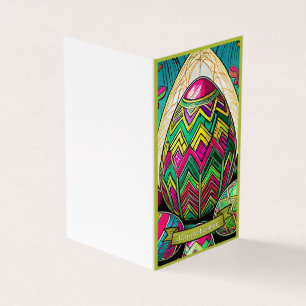 Tarjeta Motivo de Pascua Dibujo Animado Coloreado con Huev