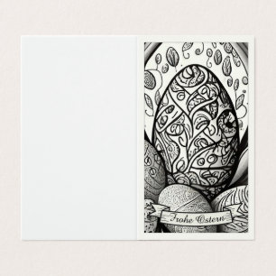 Tarjeta Motivo de Pascua monocromo Cartoon con huevos de P