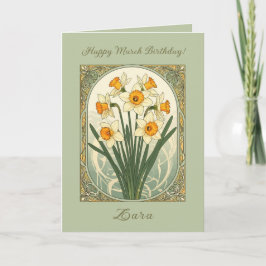 Tarjeta Motivo de primavera Narciso Flor de nacimiento de