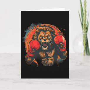 Tarjeta Motivo de retrato de león boxeador Fauna aficionad