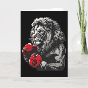 Tarjeta Motivo de retrato de león boxeador vida silvestre