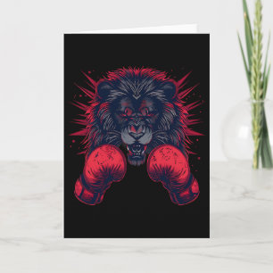 Tarjeta Motivo de retrato de león boxeador Vida silvestre 