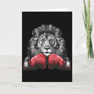 Tarjeta Motivo de retrato de león boxeando Fauna aficionad