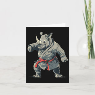 Tarjeta Motivo de rinoceronte de karate Taekwondo Jiu-Jits