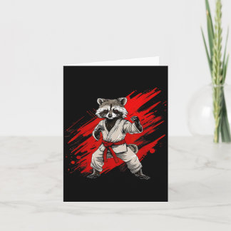 Tarjeta Motivo Mapache de Karate Taekwondo Jiu-Jitsu Mma