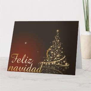 Tarjeta Motivo navideño con dorado de navidad.