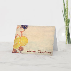 Tarjeta Motivo navideño con frutas...