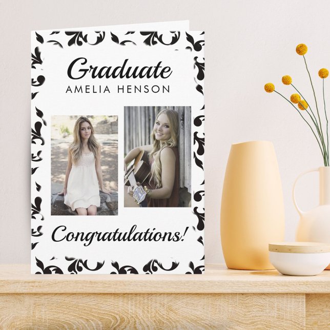 Tarjeta Motivo Rococo Felicitaciones Graduado 2 Fotos (Subido por el creador)