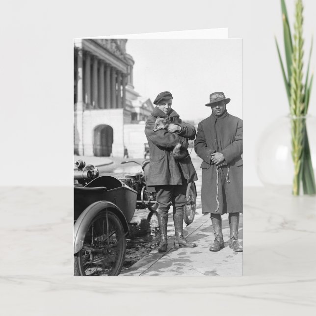 Tarjeta Moto con Sidecar, 1918 (Anverso)