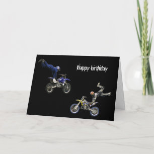 Tarjeta moto de cross aéreo gemelo