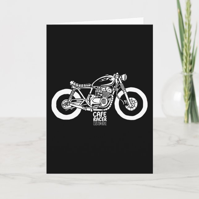 Tarjeta Moto vintage de Cafe Racer (Anverso)