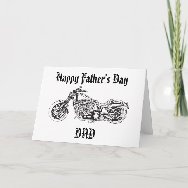Tarjeta Motocicleta..1, feliz Día del Padre DAD (Anverso)