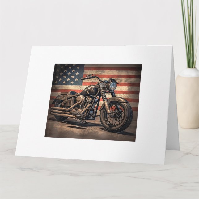 Tarjeta Motocicleta Bandera Retro Bici (Anverso)