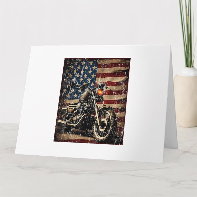 Tarjeta Motocicleta Bandera Retro Bici (Anverso)