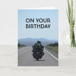 Tarjeta Motocicleta Biker Funny Road Birday